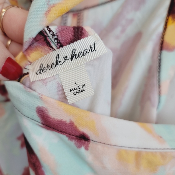 NWOT Derek Heart Tie Dye Sleeveless Mini Dress Women's Size Large - Picture 5 of 12